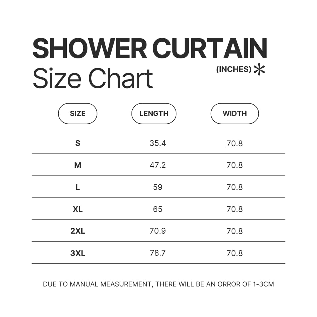 Shower Curtain Size Chart - Sailor Moon EU Store